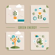 flat design vector icons for green energy N2