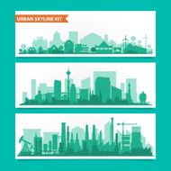 City skyline kit with factories refineries power plants etc