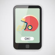 american football helmet flat icon with long shadow eps10