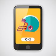 american football helmet flat icon with long shadow eps10 N2