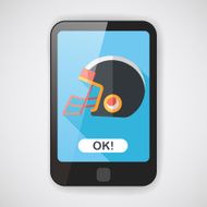 american football helmet flat icon with long shadow eps10 N3