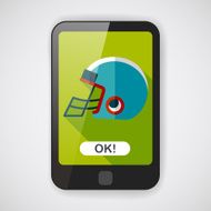 american football helmet flat icon with long shadow eps10 N4