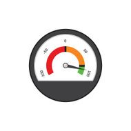 Indicator showing a progress of performance level in retro style