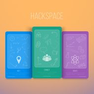 Vector Infographics Hackspace Flyer with Hand Draw Icons