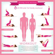 Sport and fitness infographics Home workout Vector