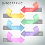 6 steps infographic template for business concept N2