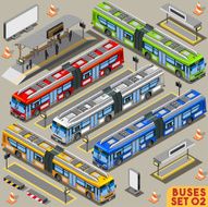 Bus Set 02 Vehicle Isometric