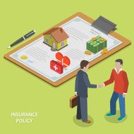 Insurance policy deal flat isometric vector N2