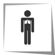 Lungs icon with cut out shadow effect
