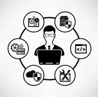 Programming info graphic design clean vector