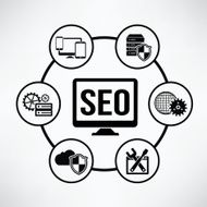 SEO info graphic design clean vector