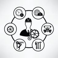 Engineer info graphic design clean vector