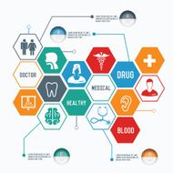 Healthy info graphic design on white background vector