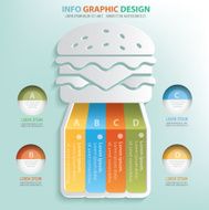 Hamburger info graphic design clean vector