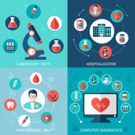 Medical flat banners set