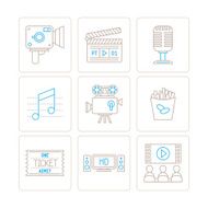Set of vector cinema icons and concepts