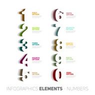 set of paper numbers vector infographic items