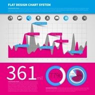Infographic concept template with flat design graph N2