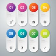 Vector illustration infographics eight rounded rectangles N2