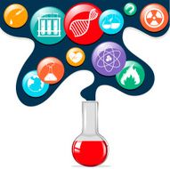 Science symbols glass beaker