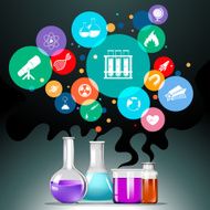 Infographic with science equipment