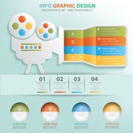 Video info graphic design clean vector