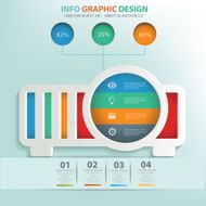 Projector info graphic design clean vector N2