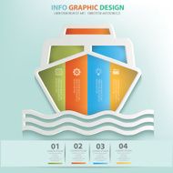 Boat info graphic design clean vector