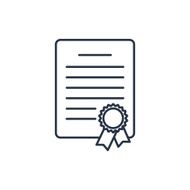 certificate with badge outline icon