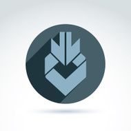 Geometric abstract symbol with arrow vector design element N2