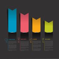 Infographics arrows report text template Black background Vector