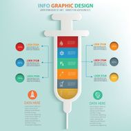 Syringe info graphic design clean vector