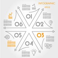 linear infographic star with icons N2