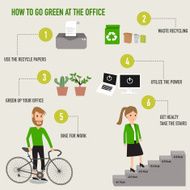 How to go green at the office infographics illustration EPS10