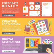 Corporate identity logo design digital illustrations flat illustration