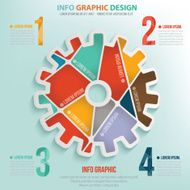 Gear puzzle info graphic design clean vector