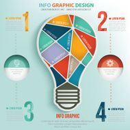 Light bulb puzzle info graphic design clean vector N2