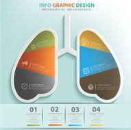 Lung info graphic design clean vector