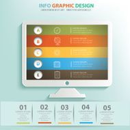 Computer info graphic design clean vector N2