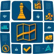 navigation flat infographic N8