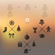 Christmas infographic with unfocused background N9