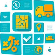 navigation flat infographic N10