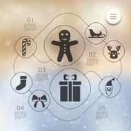 Christmas infographic with unfocused background N10
