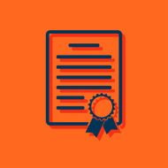 certificate with badge icon N8