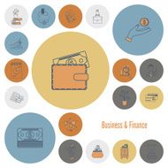 business and finance icon set N165