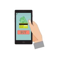 Mobile Shopping Vector Flat Illustration