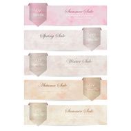 Light pink number banner on summer and autumn season