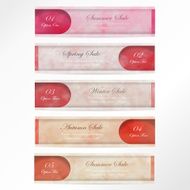 Light pink red number banner on summer and autumn season
