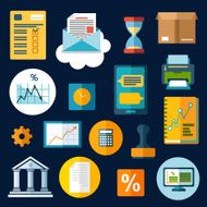 Business financial and office flat icons