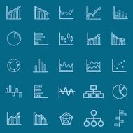 Graph line color icons on blue background